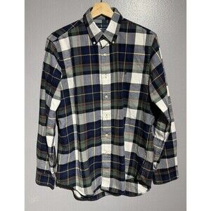 Ralph Lauren Men’s Blue Plaid Flannel Button Up Classic Fit Plaid Size Medium